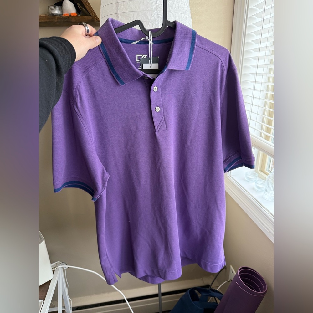 NWT Cutter & Buck Purple Golf Polo Size Medium